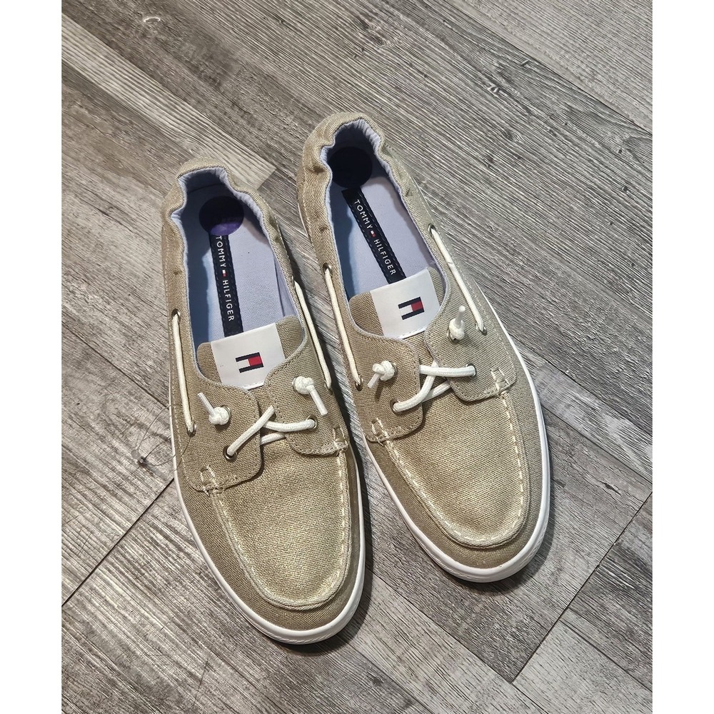 💚🩷 Tommy Hilfiger Phinx Canvas Fabric Boat Shoes 8.5 M🩵🩷